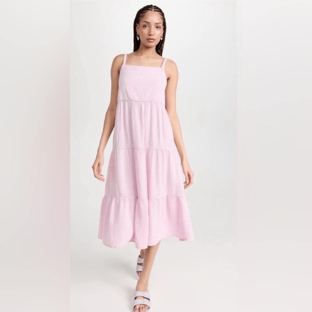 Z Supply Pink Tiered Midi Dress